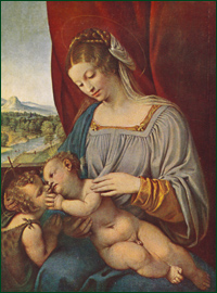 Lorenzo Lotto um 1480 – nach 1556 Maria mit dem Kinde uns Johannes